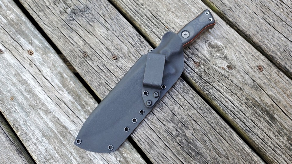 Custom Kydex sheath for the TOPS "OPERATOR 7 ", Taco style, beltloop(Bk)