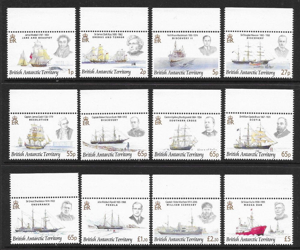 British Antarctic Territory 2008 Explorers & Ships Set (MNH)