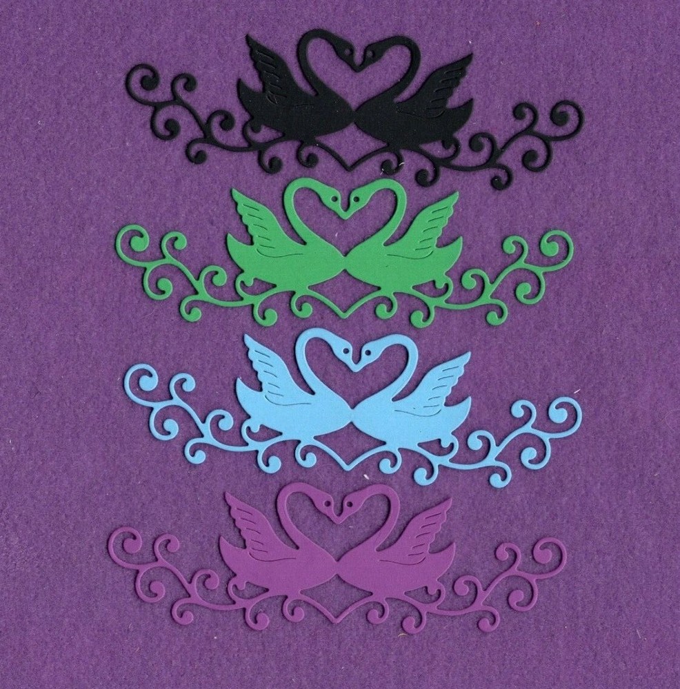 SWANS double # 2 die cuts scrapbook cards