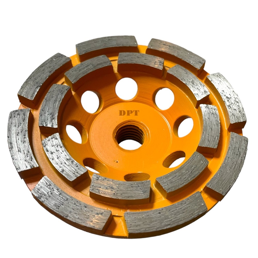 4-1/2" Concrete Grinding Cup Wheel Diamond Double Row Stone Masonry Threaded