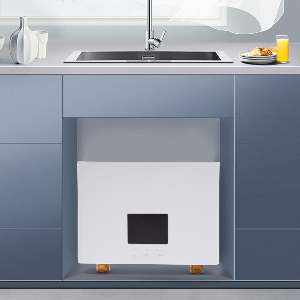 3000W Kitchen Electric Hot Tankless Water Heater Shower Instant Boiler Bathroom
