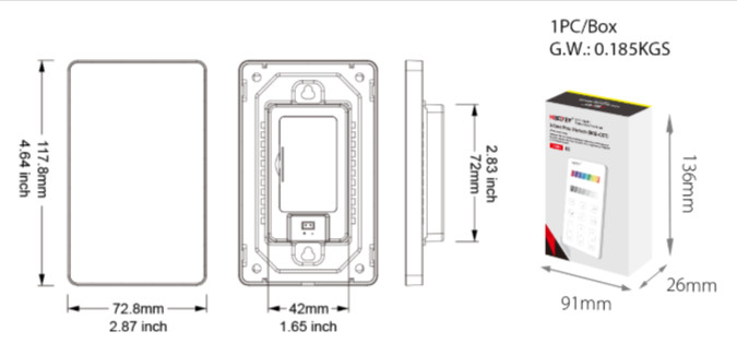 U3 - 3-Zone Panel Remote (RGB+CCT)