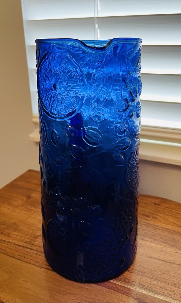 Stunning Cobalt Blue Fruit Pitcher