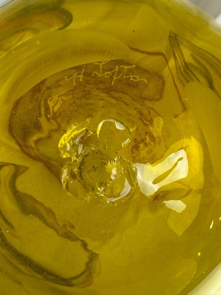 Post-Modern Signed Studio Glass "Faces" Vase