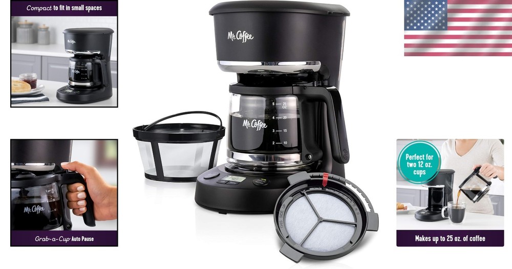 Fully Automatic Coffee Maker - 5-Cup Capacity, Compact Design & Easy Pour Carafe