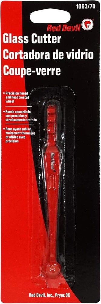 Red DIY Glass Cutter - Hand-Powered Precision Cutting Tool