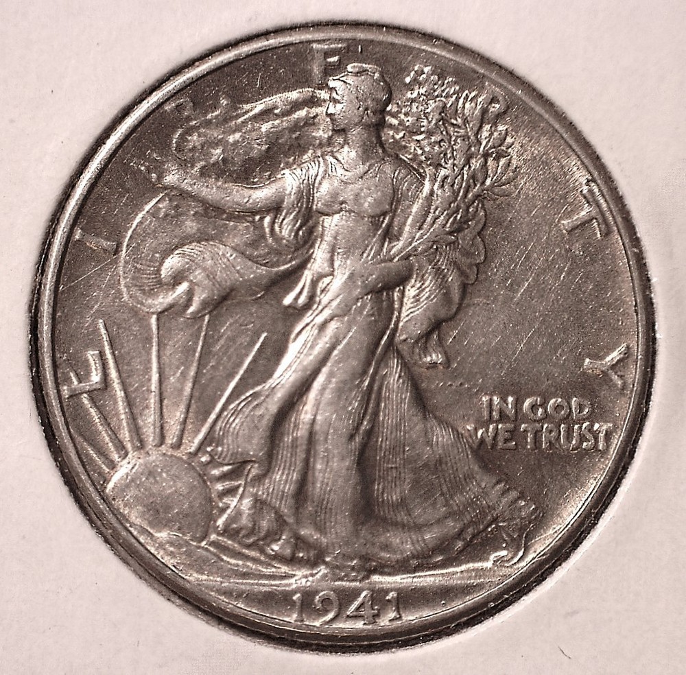 1941 Walking Liberty Half Dollar, AU #2862