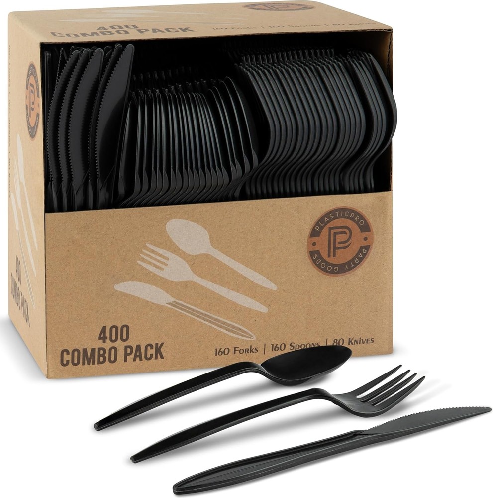 Disposable Plastic Utensils Assorted Colored Cutlery bo Set