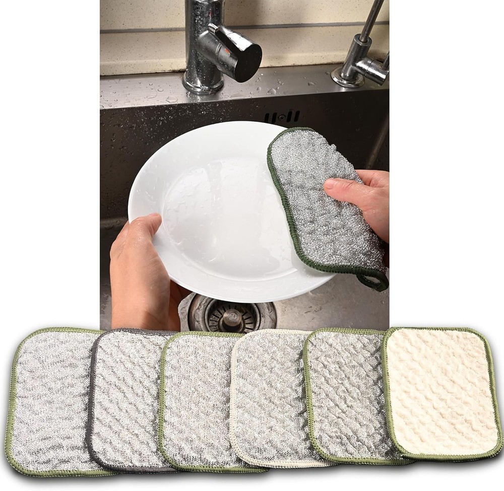 2026 New Double Side Non Scratch Wire Dishcloths,Multipurpose Wire Dishwashing