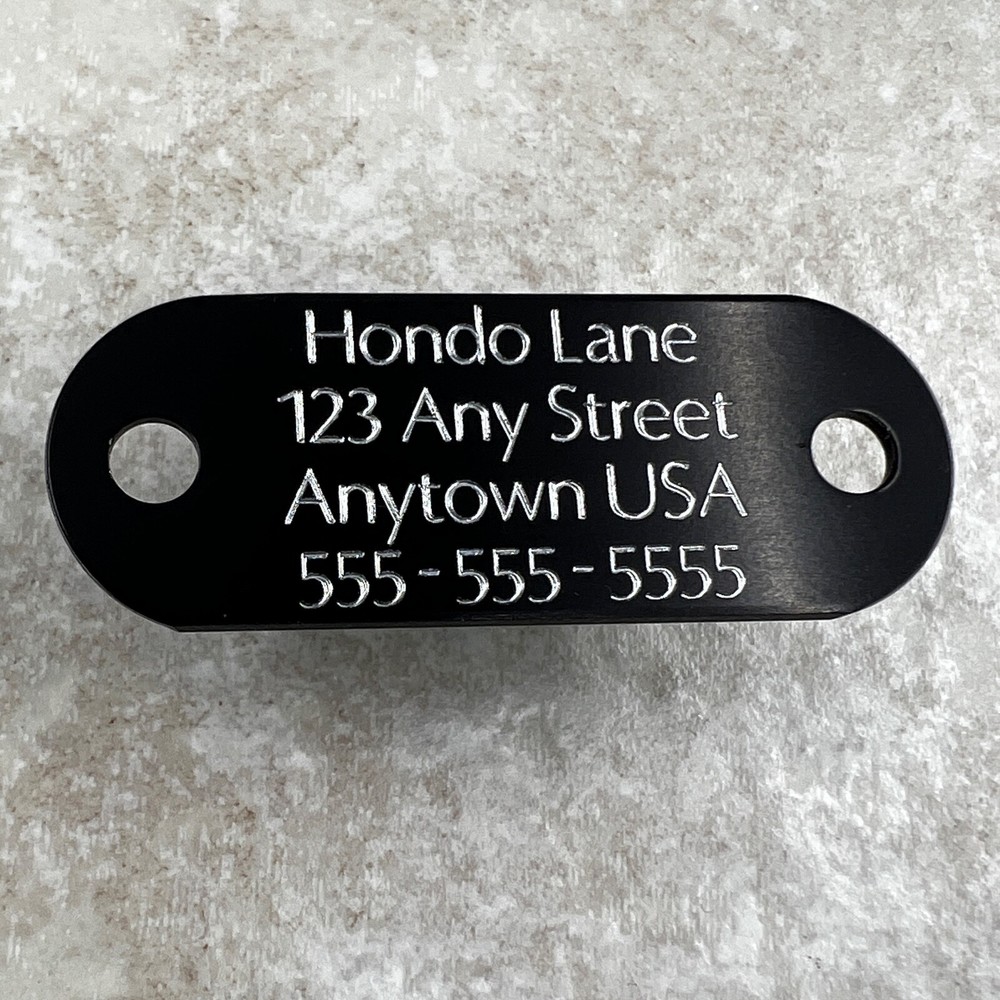 Custom Engraved Dog Tags Personalized Dog Collar ID Tags NAME PLATE BLACK MEDIUM