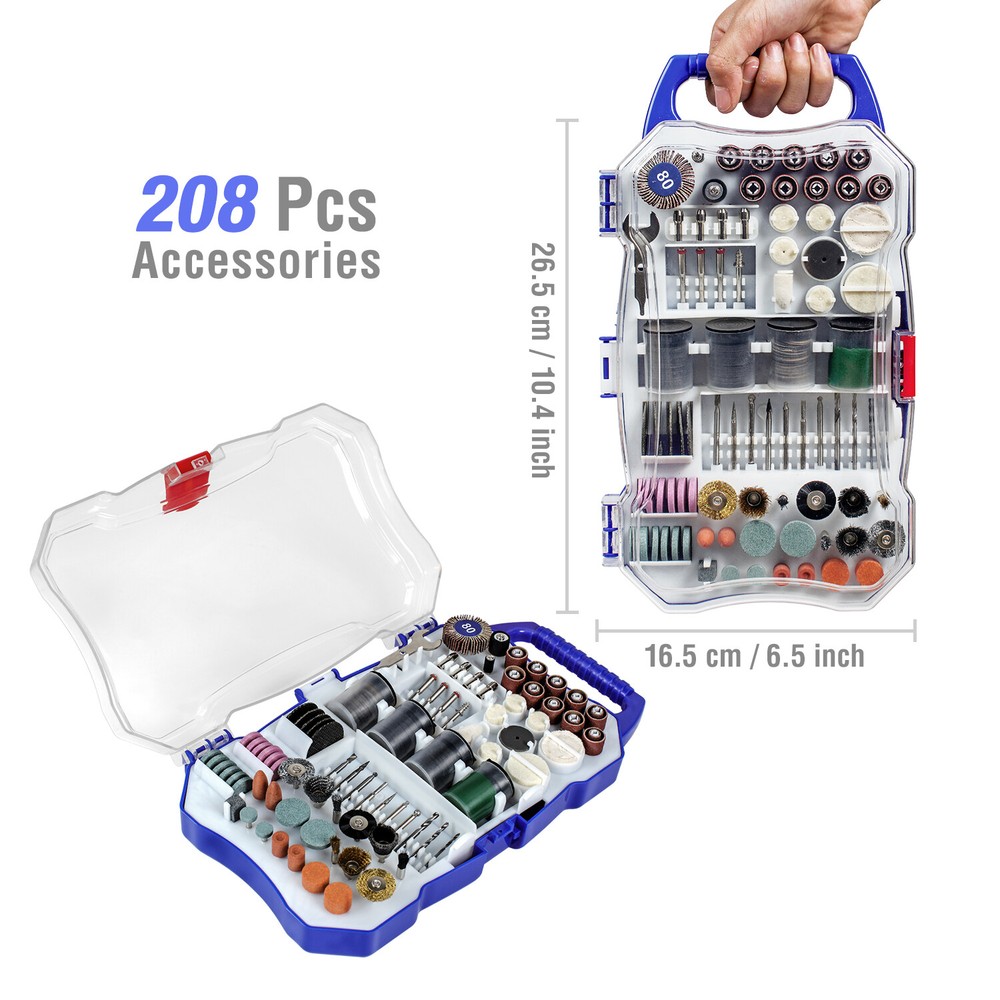 WORKPRO 208PC Rotary Tool Dremel Accessory Kit Cutting Sanding Grinding Tool NEW