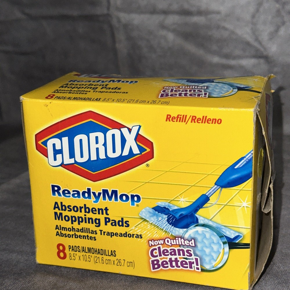 2004 Clorox ReadyMop Refill Pads Absorbent Mopping Pads 8 Count Open Box