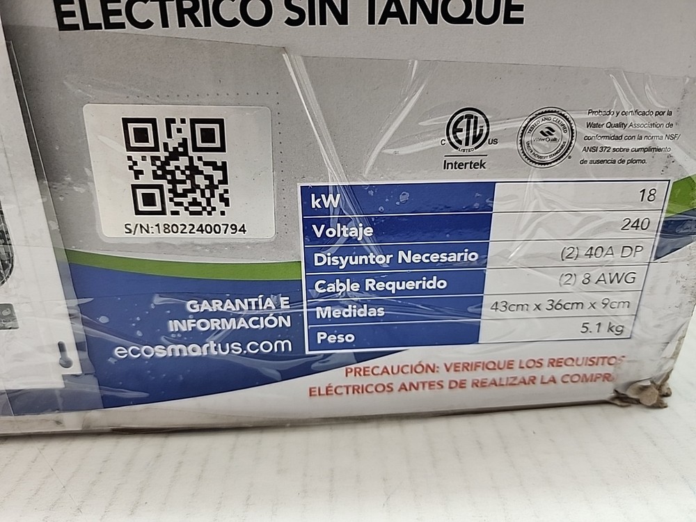 EcoSmart 18 kW 3.51 GPM 240-Volt Electric Tankless Water Heater ECO 18