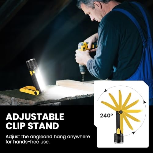 Rechargeable LED Magnetic Work Light, Portable Work Lights, 7 1 Pack Yellow