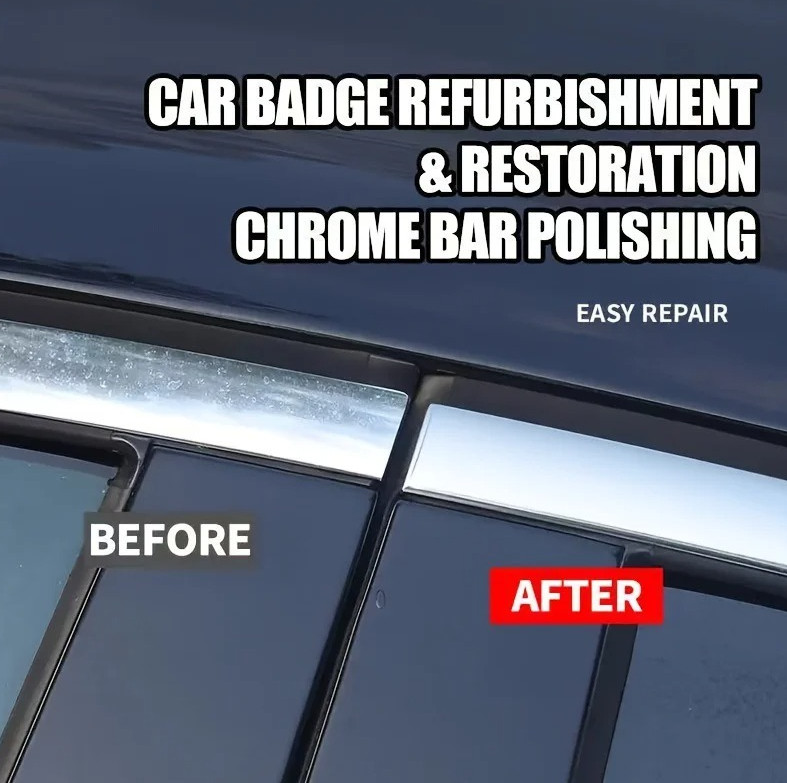 1pc Chrome Restoration Paste Oxidation Remover for Trim & Emblems with Sponge
