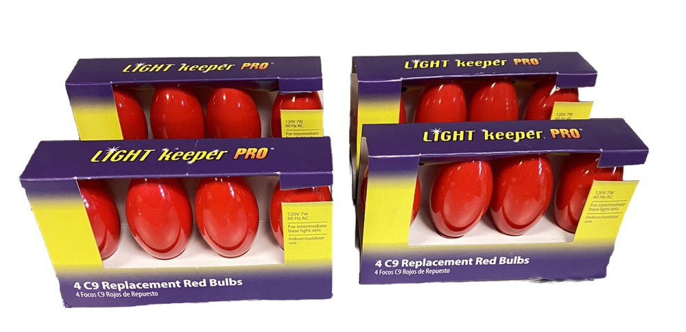 16 Light Keeper Pro Replacement Red C9 Bulbs For String Christmas Lights