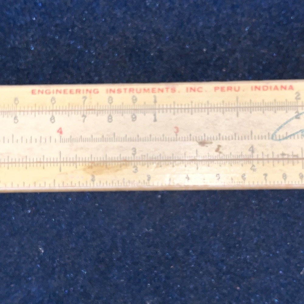 Vintage Wood Slide Rule Engineering Instruments Peru Indiana, Multi-Function