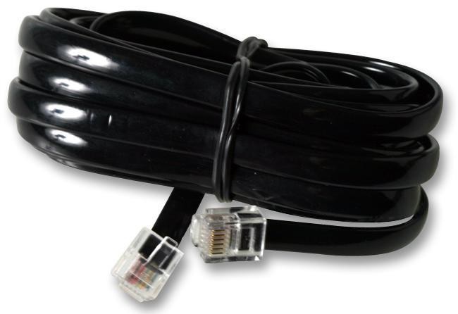PRO SIGNAL - RJ12 black modem cable 3m