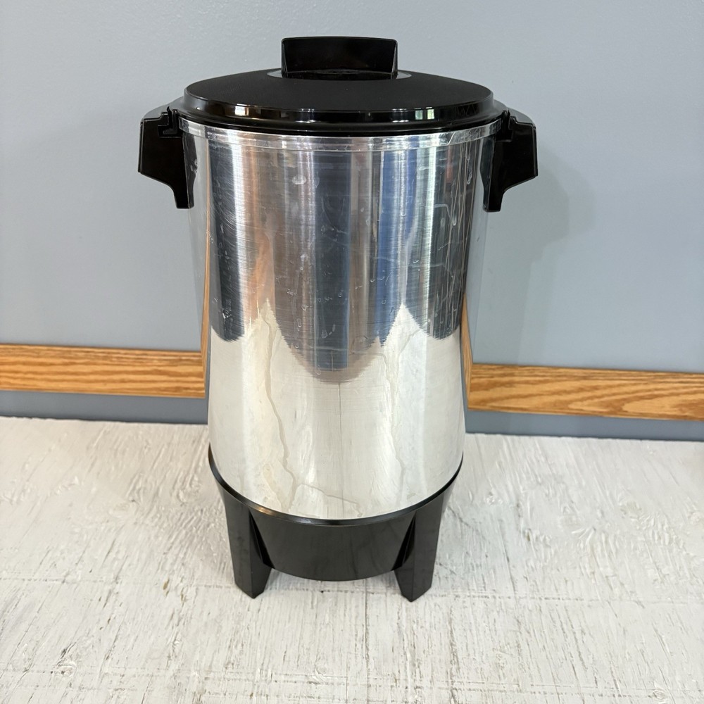 West Bend Party Perk 12-30 Cup Automatic Aluminum Coffee Maker Complete