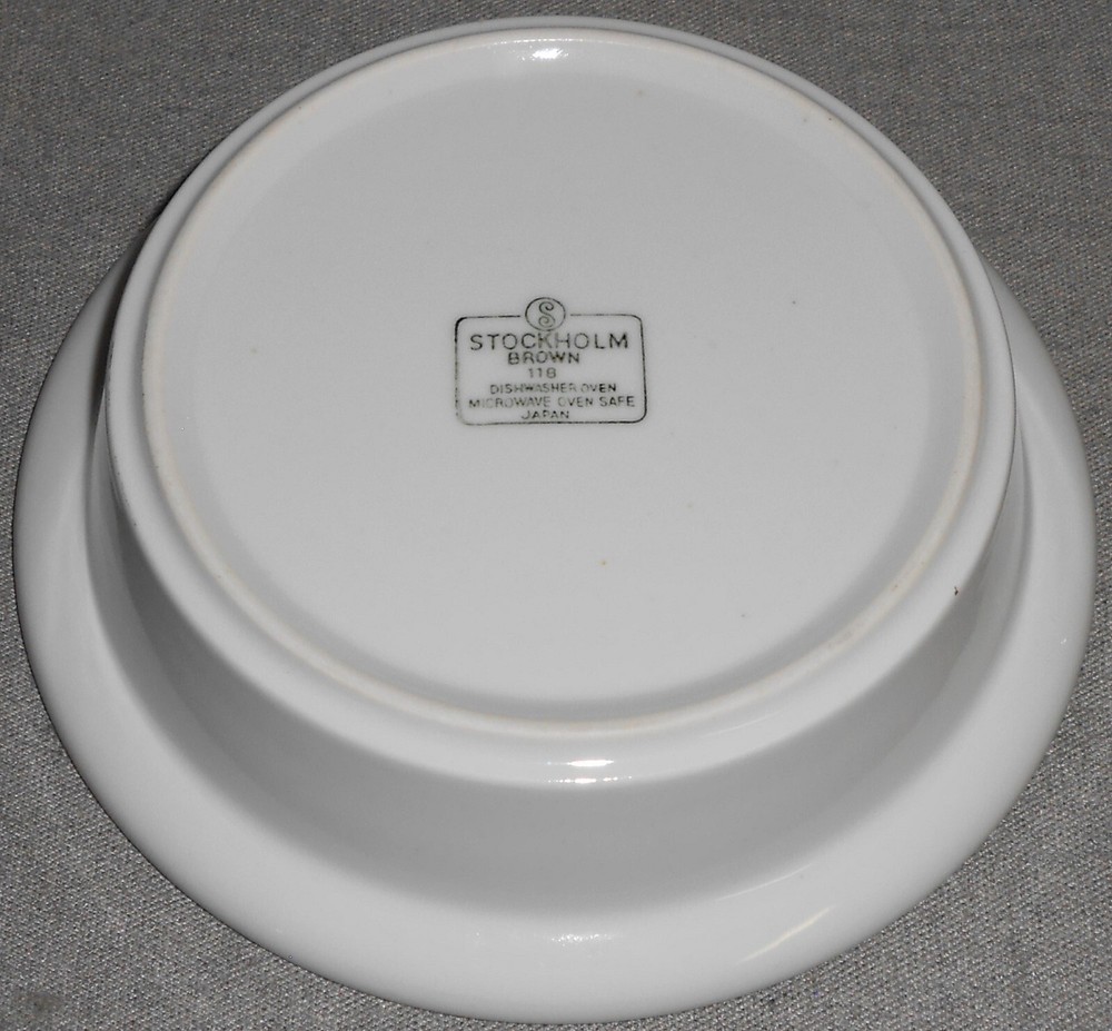 Set (3) Sango STOCKHOLM BROWN PATTERN Rim Cereal Bowls