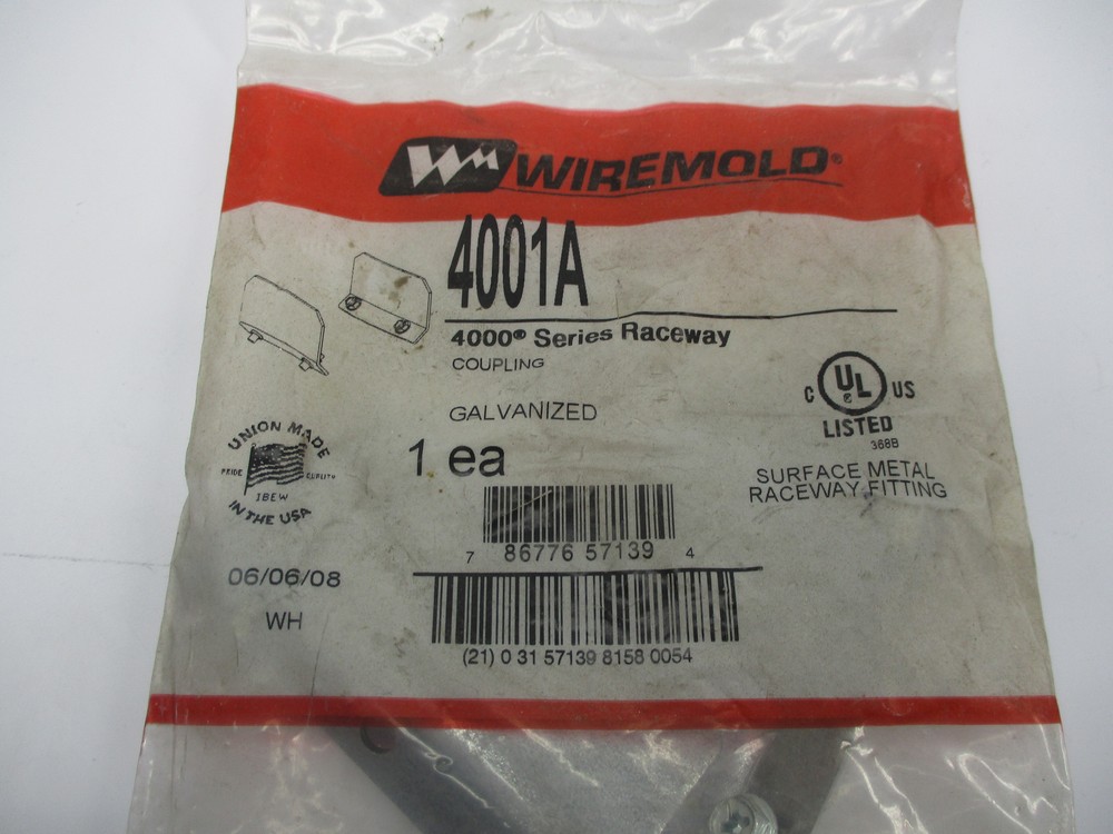 WIREMOLD 4001A GALVINIZED COUPLING NSMP