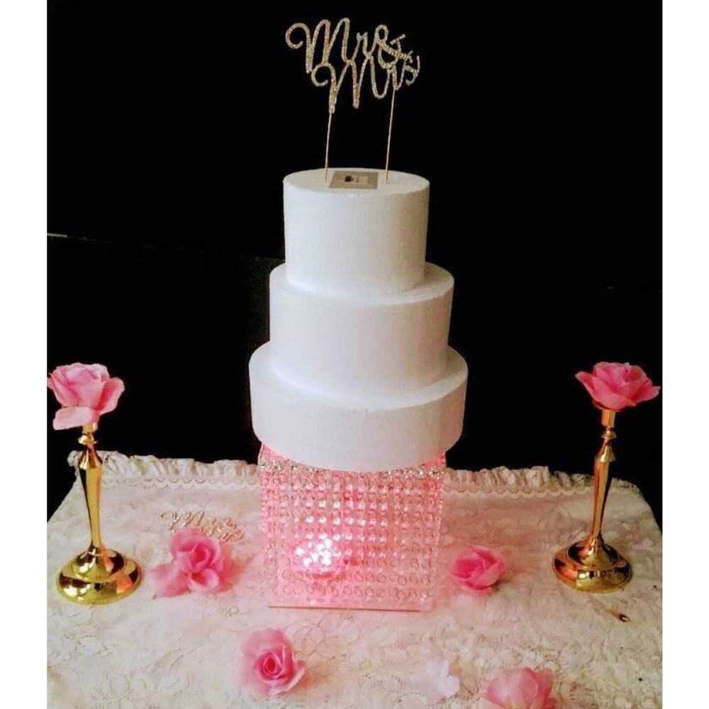 6inch Square Cake Stand with Led light