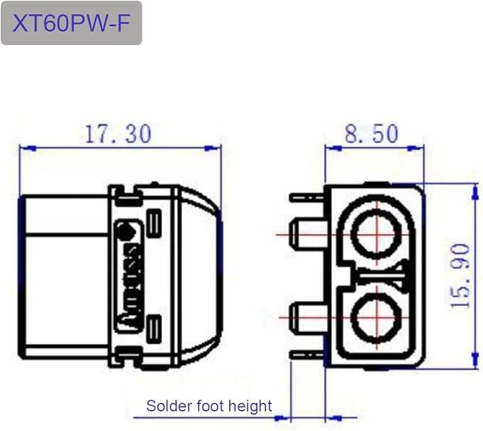10-Pack Male XT60 / XT-60 PCB mount Bullet Connector