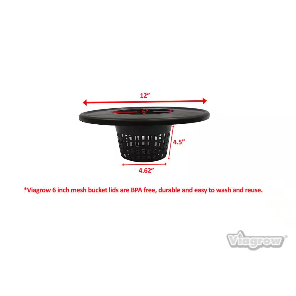 6 In. Black Pot Bucket Lid Insert (6-Pack)
