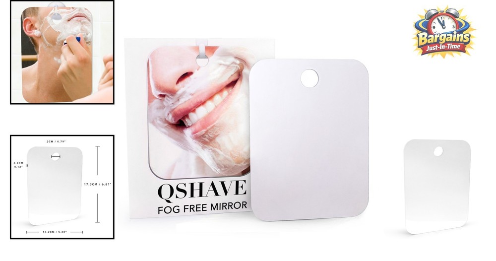 Fogless Shower Mirror with Versatile Hook Options - Perfect for Shaving