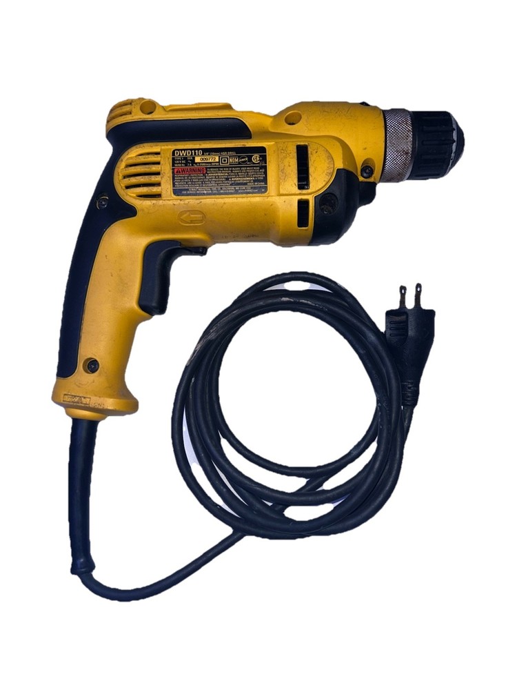 DEWALT DWD110 3/8 Corded Drill Variable Speed Reversible w/ Case Tested