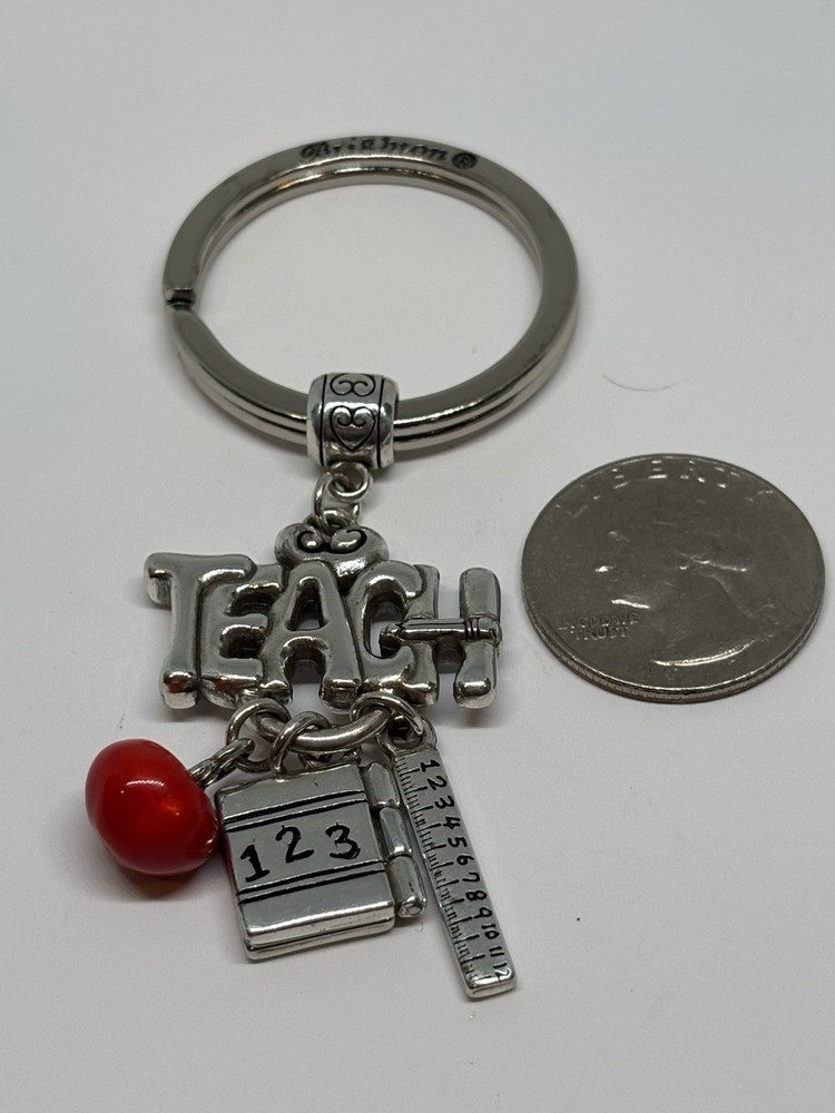 BRIGHTON TEACHER TEACH RULER APPLE RETIRED OPENING KEYCHAIN