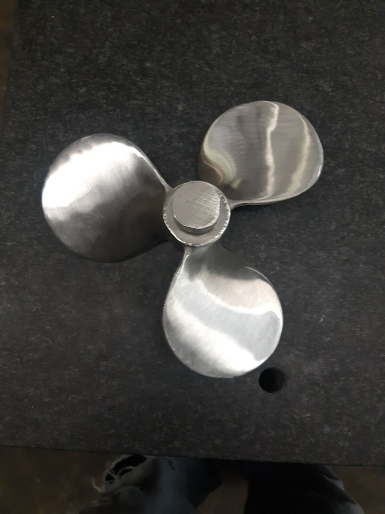 mixing propeller 10x10in. new 316ss 5/8 or 3/4, 7/8,1"or any size bore. Balanced