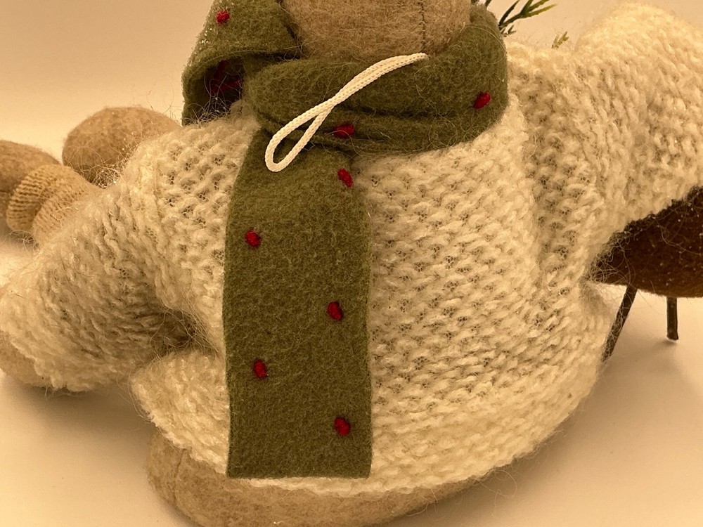 17” Bunny Rabbit Holding Reindeer Soft Craft Doll
