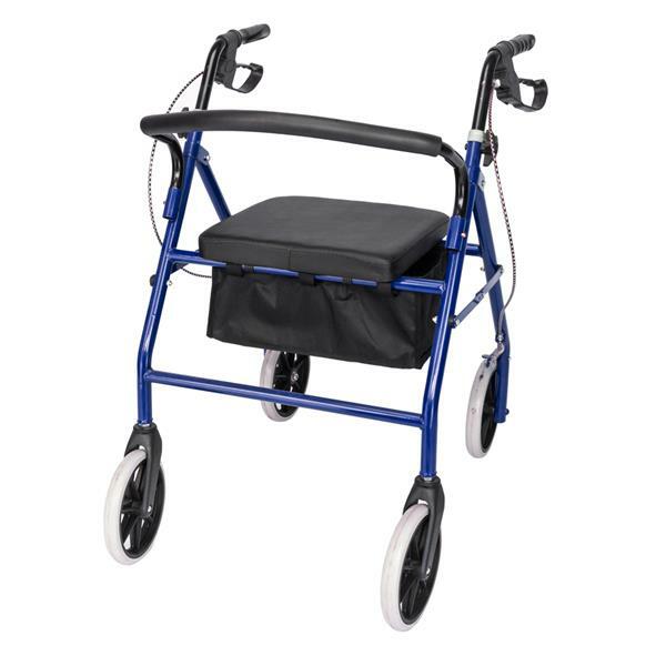 Heavy Duty Rollator Walker With 4 Wheels Extra Wide Seat Folding 500 lb Rolling