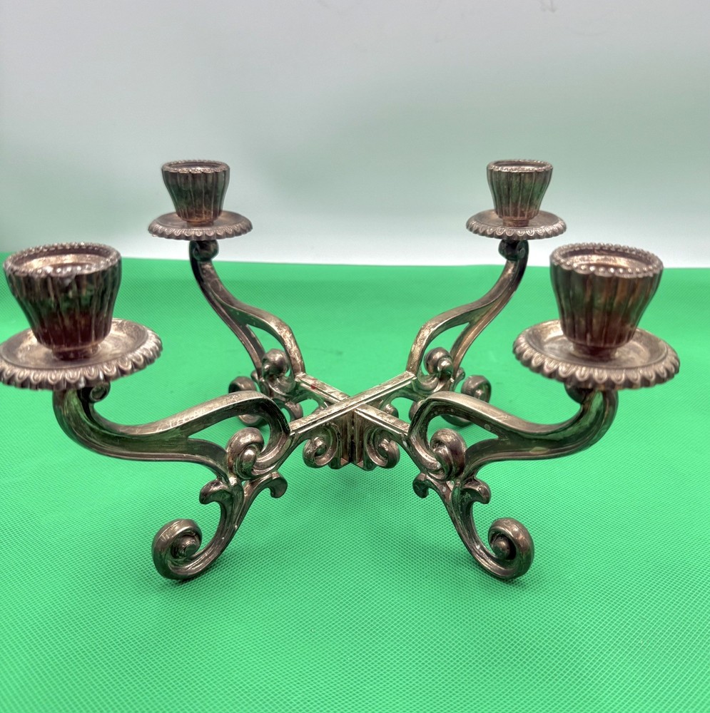 Beautiful VINTAGE Silverplated 4 CANDLEABRA