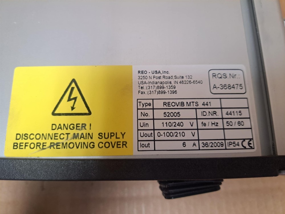 REO Variable Frequency Control Type REOVIB MTS 441