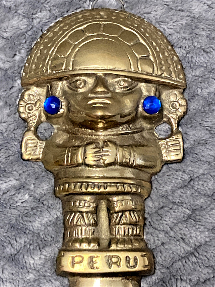 Solid Brass Tumi Vtg CUSCO PERU INCA Ceremonial Dagger Knife Wall Decor 6.75”