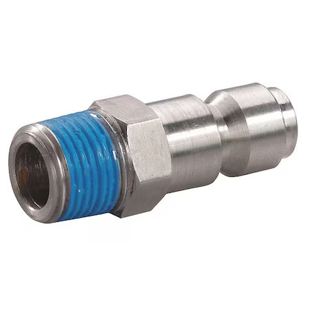 Speedaire 30E564 Coupler Plug, (M)Npt, 1/4, 304 Ss