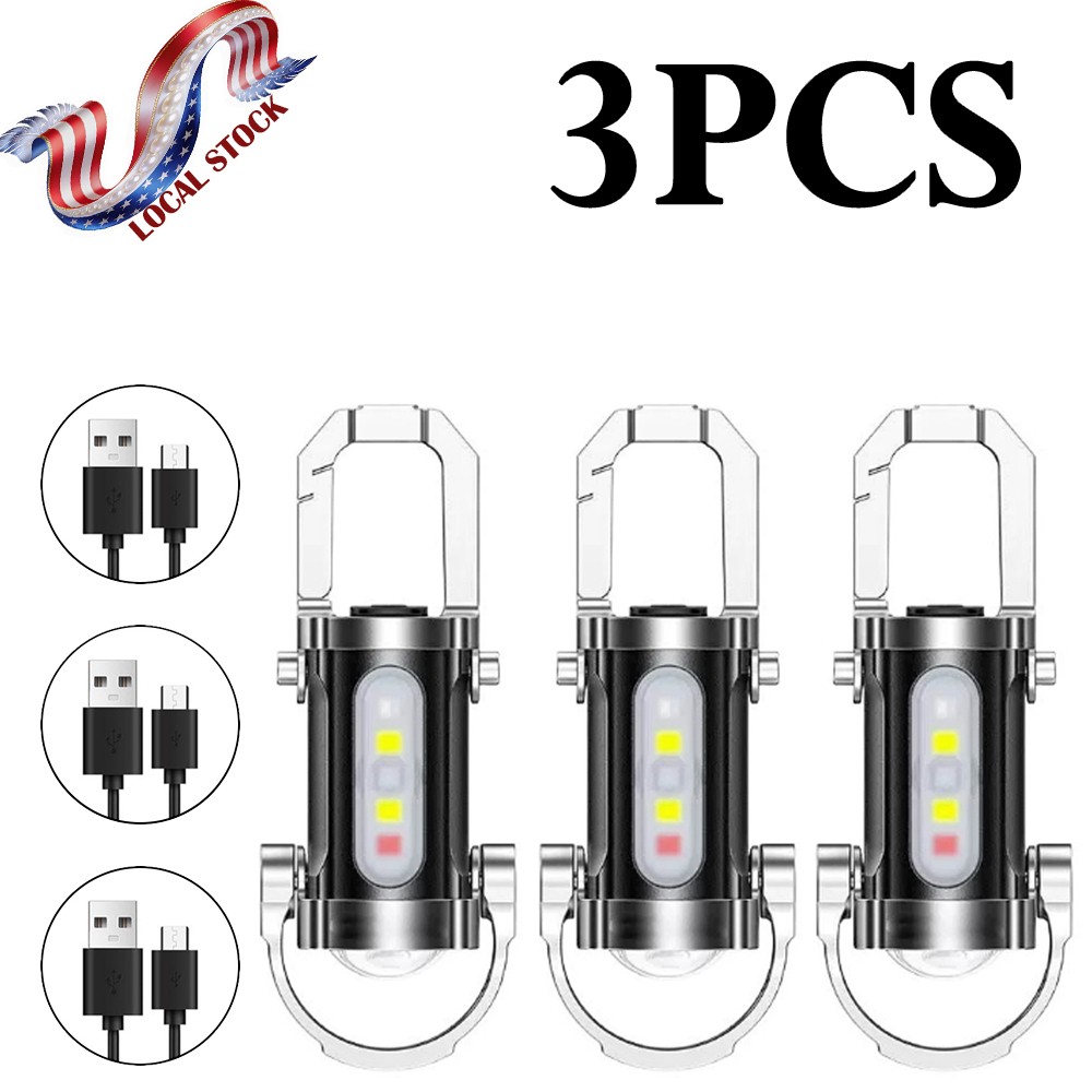 Portable Rechargeable Bright Keychain Flashlight Phone Charger,Emboadlie Mode AE