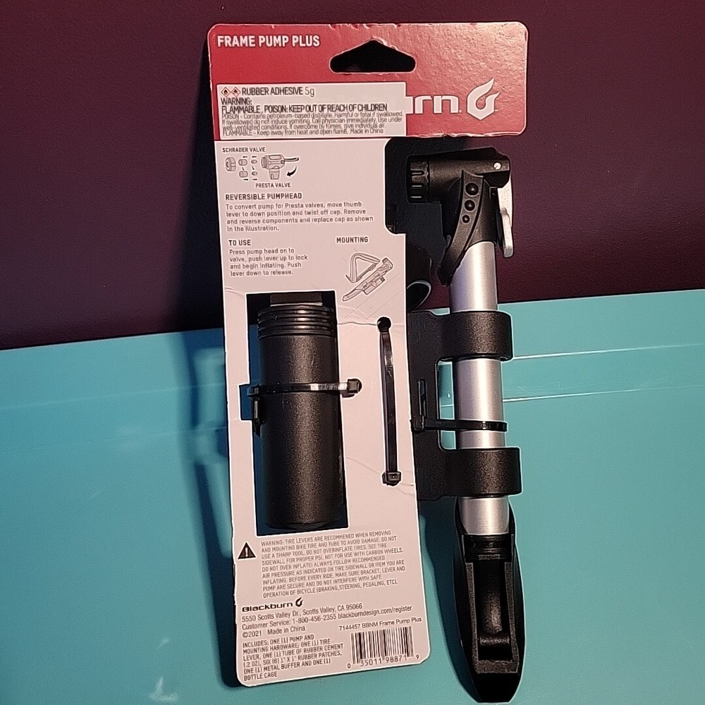 Blackburn Bicycle Frame Pump with Repair Kit, Black