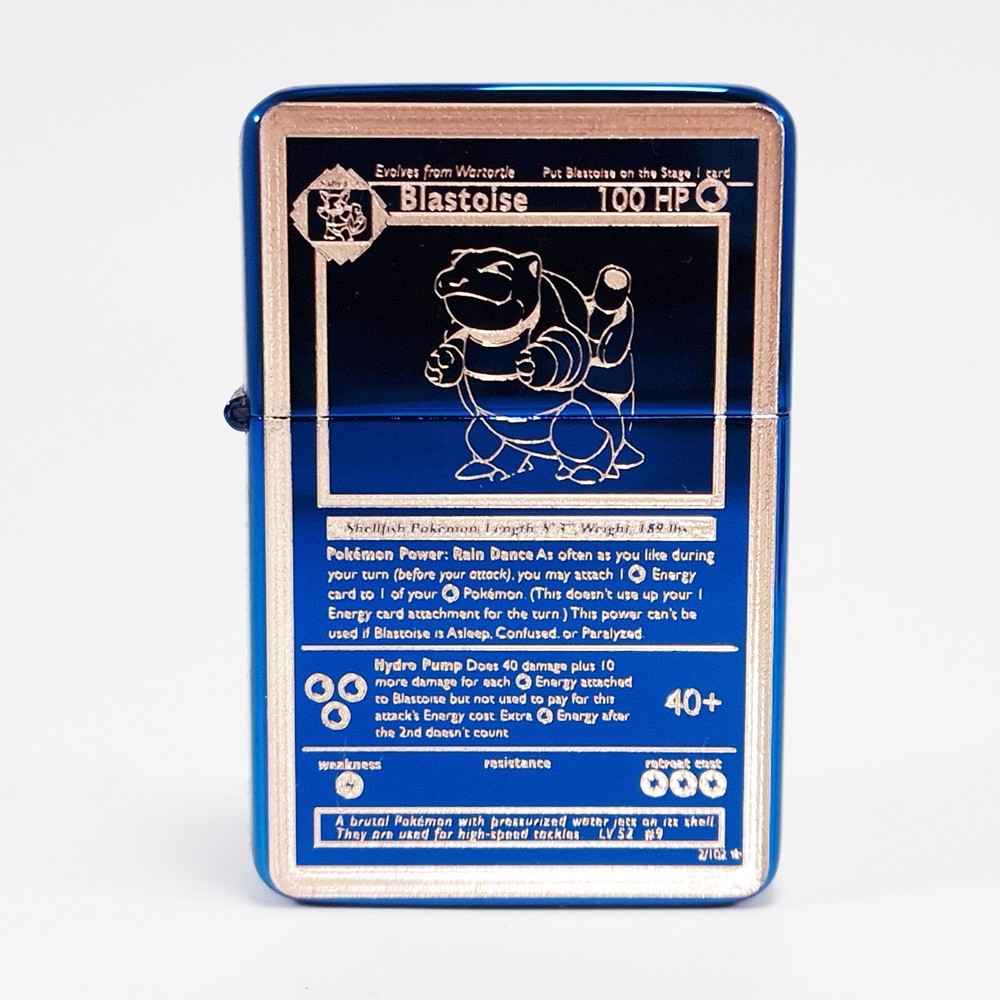 BRAND NEW - DESIGNED BRUSHED STYLED CIGARETTE PETROL LIGHTER - Blastoise
