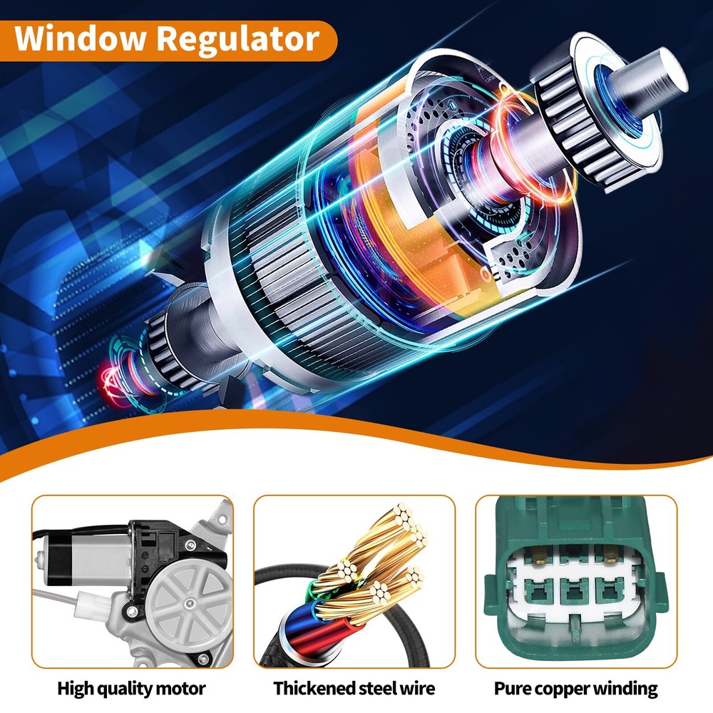 EPChunMi 2 Pins Plug Front Driver Side Left Power Window Regulator for Juke