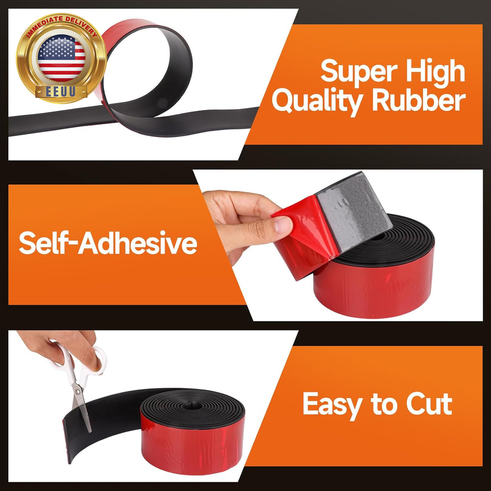 Neoprene Rubber Sheets & Strips Adhesive Solid Gasket Seal with Backing (1' Wide