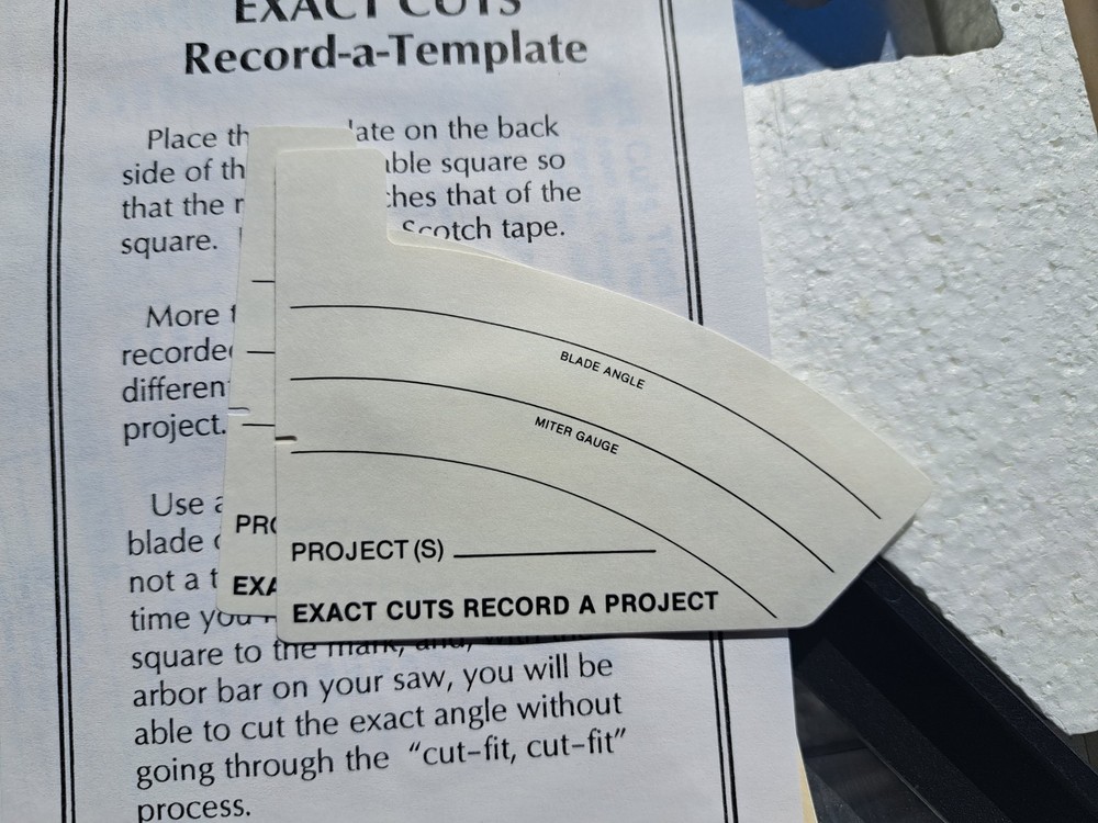 Exact Cuts Adjustable Square Use With Radial And Table Saws