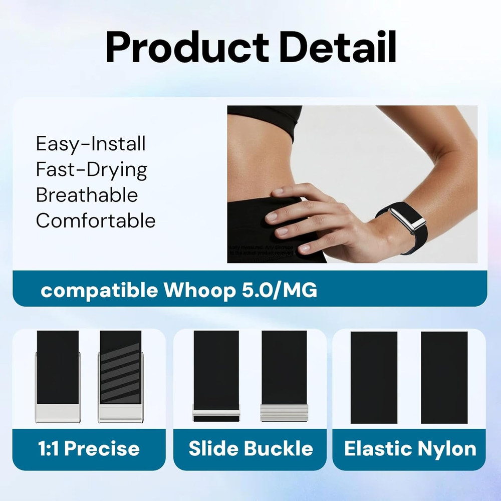 Coreknit Band Compatible with Whoop 5.0 / MG, Lightweight Fast Drying Easy-Insta