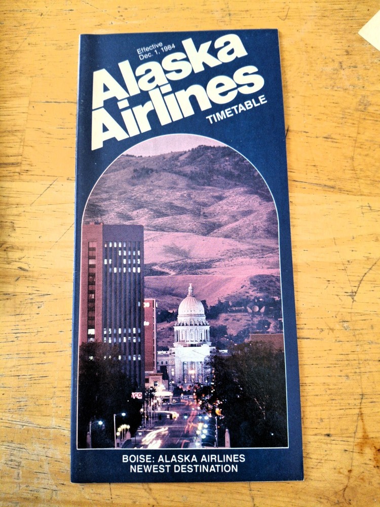 Alaska Airlines Timetable December 1 1984