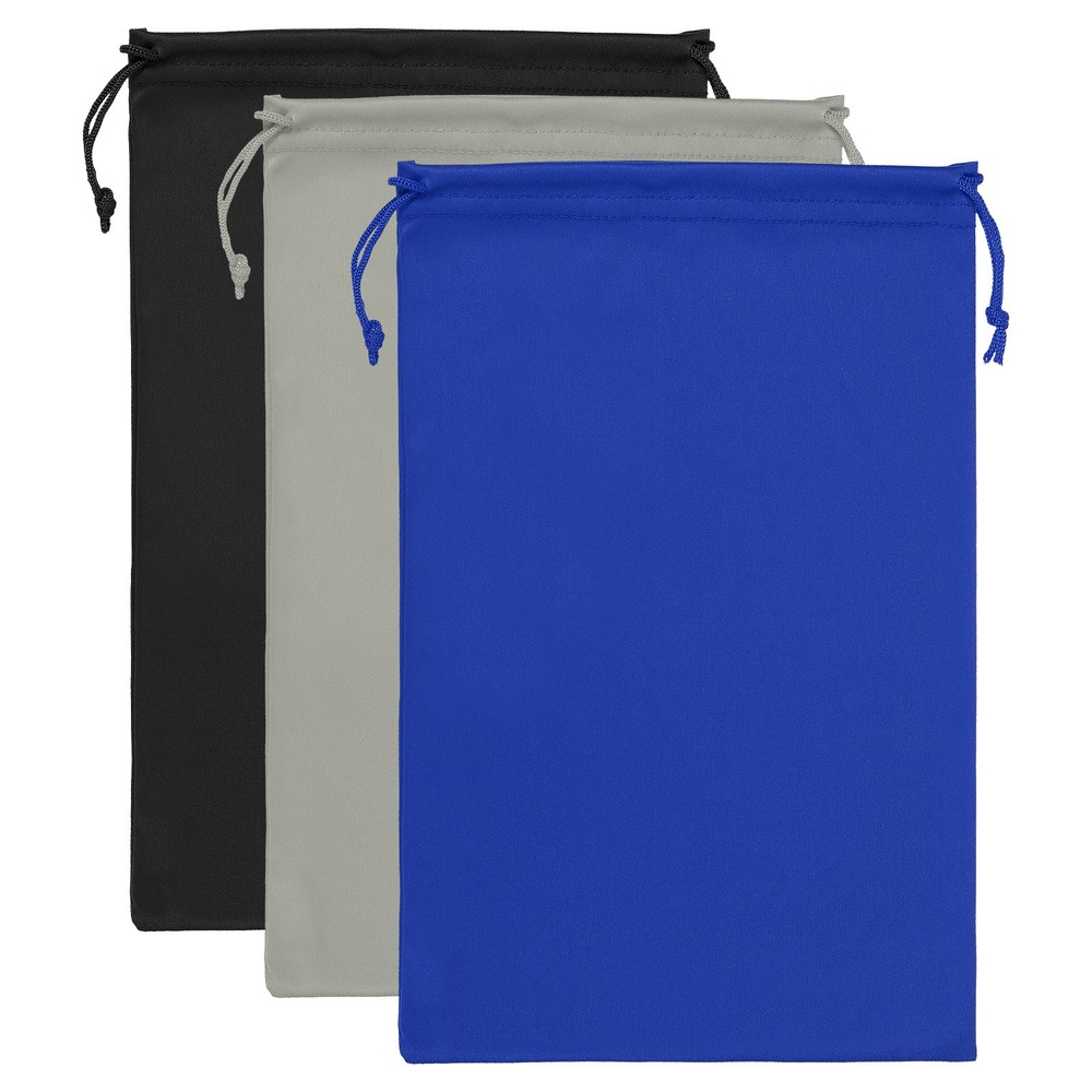 3 Pack Ski Goggle Bag Microfiber Snow Goggles Case Sleeve Black Blue Gray