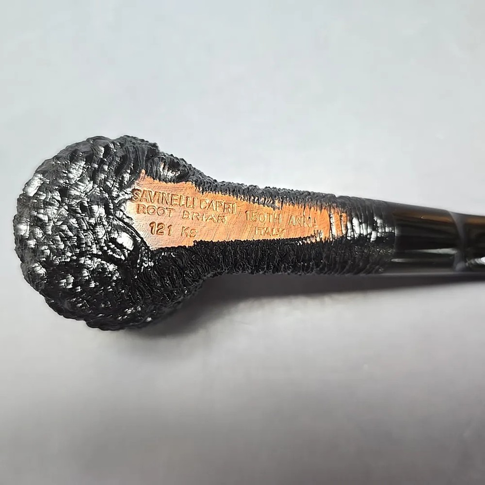 Savinelli 150th Anniversary Capri Root Briar 121 KS Rusticated Briar Pipe, New