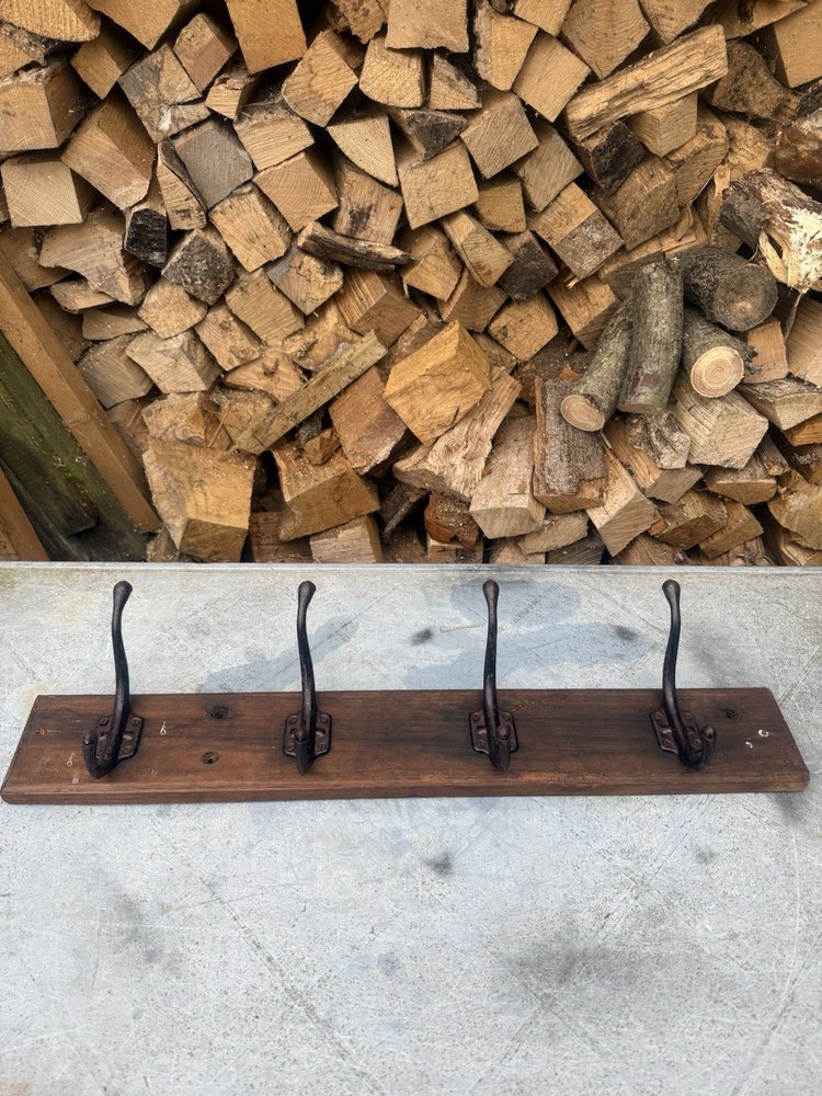 Vintage School Coat Hat Rack Hooks