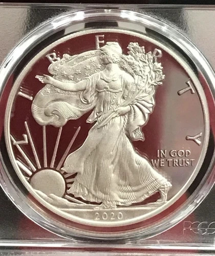 2016 Bullion Silver Eagles PCGS SP-70 Burnished Silver Eagle Lettered Edge First